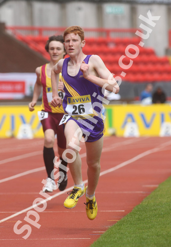 Liam Emmett (Durham) Junior Boys 1500 metres, 2011 Aviva English Schools' 81st Track and Field Championships, Gateshead International Stadium